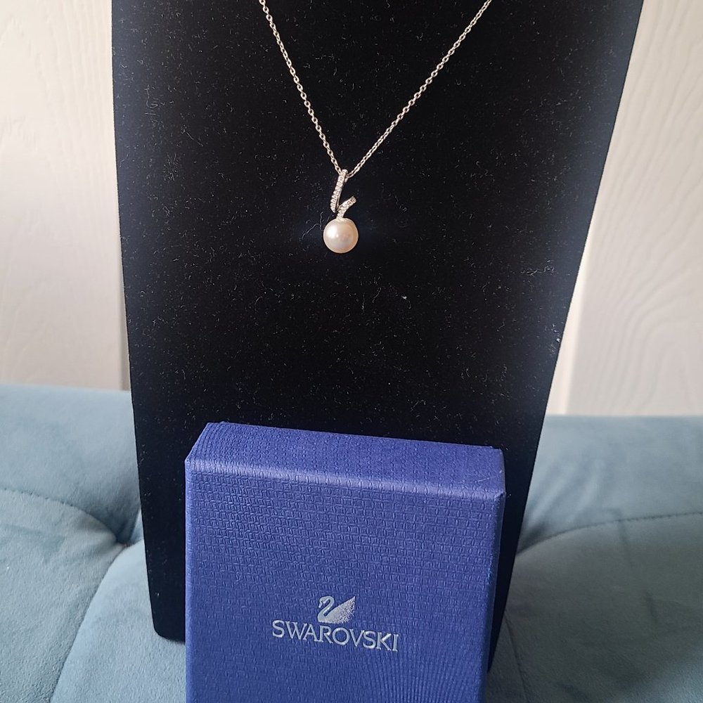 Swarovski Gabriella pendant White, Rhodium plated